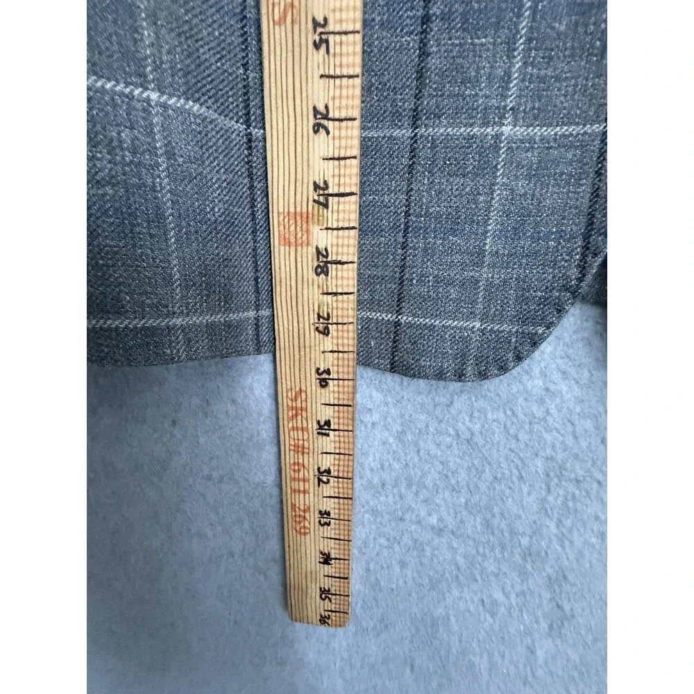 Paul Smith Blazer Sport Coat Mens 40R Gray Silk Linen Plaid Check Italy Jacket